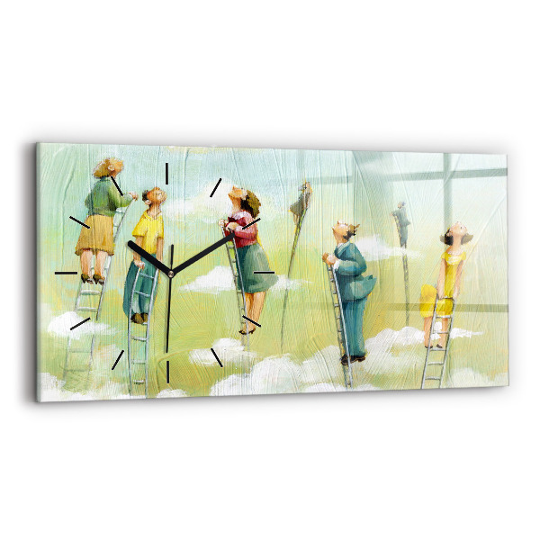 Horizontale Uhr Menschen auf einer Leiter