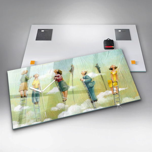 Horizontale Uhr Menschen auf einer Leiter