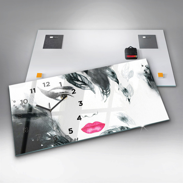 Horizontale Uhr Porträt einer Frau mit roten Lippen