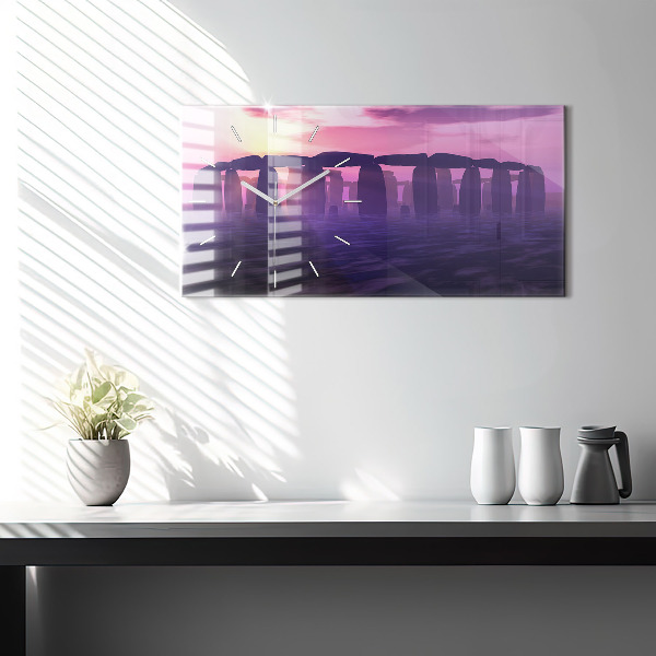 Horizontale Uhr Sonnenuntergang bei Stonehenge