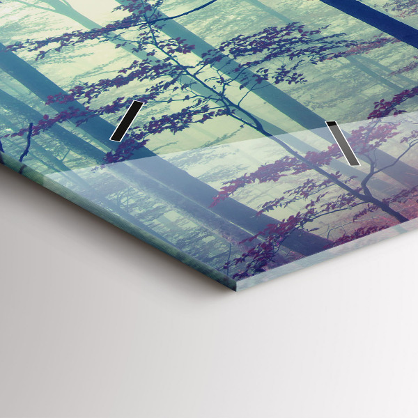 Horizontale Uhr Herbststraße Waldnebel