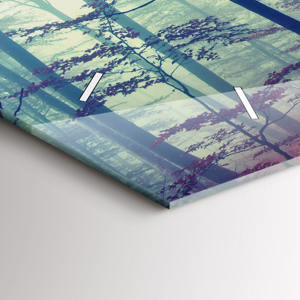 Horizontale Uhr Herbststraße Waldnebel