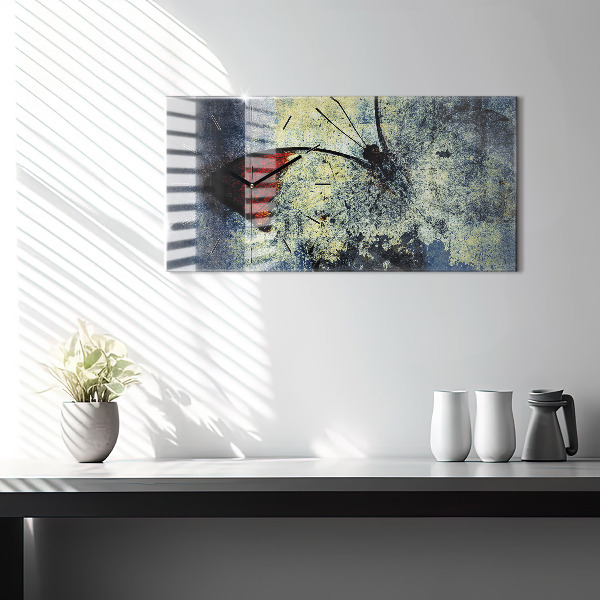 Horizontale Uhr mit motiv Schmetterling im Vintage-Stil