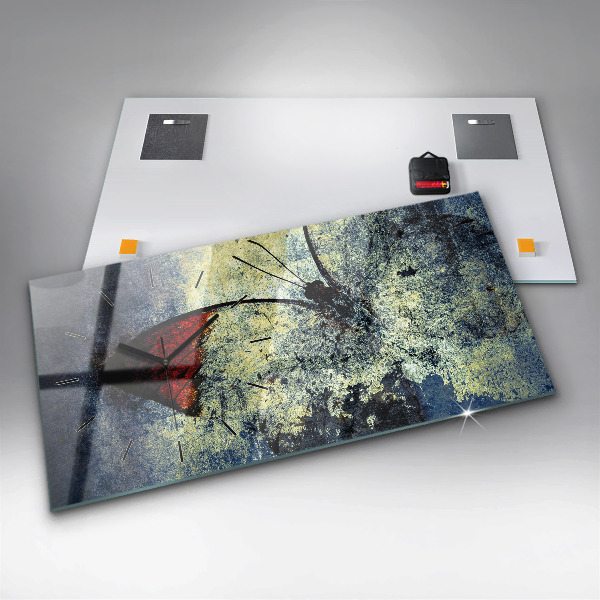 Horizontale Uhr mit motiv Schmetterling im Vintage-Stil