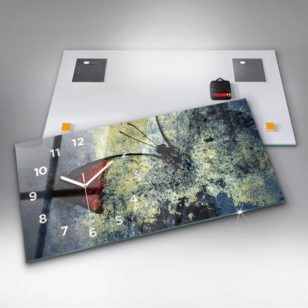Horizontale Uhr mit motiv Schmetterling im Vintage-Stil