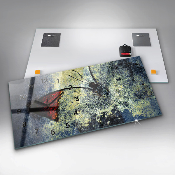 Horizontale Uhr mit motiv Schmetterling im Vintage-Stil