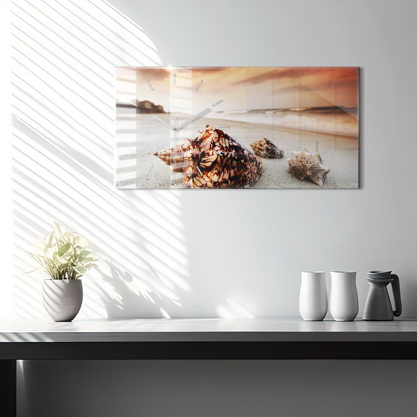 Horizontale Uhr mit motiv Muschel am Strand