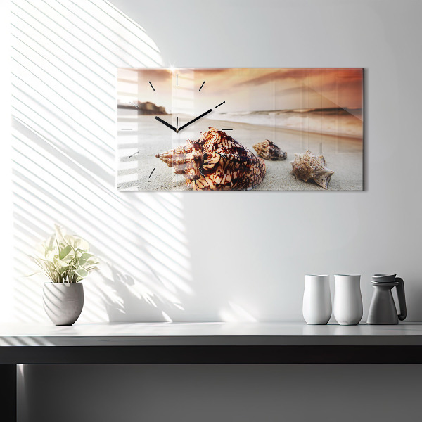 Horizontale Uhr mit motiv Muschel am Strand