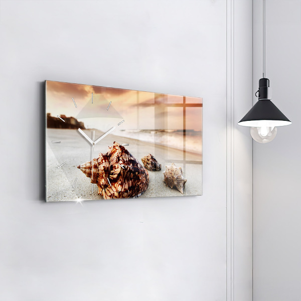 Horizontale Uhr mit motiv Muschel am Strand