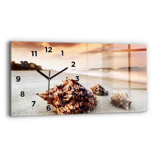 Horizontale Uhr mit motiv Muschel am Strand