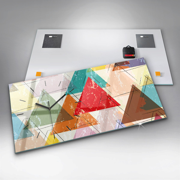 Horizontale Uhr mit motiv Dreiecke geometrisches Muster