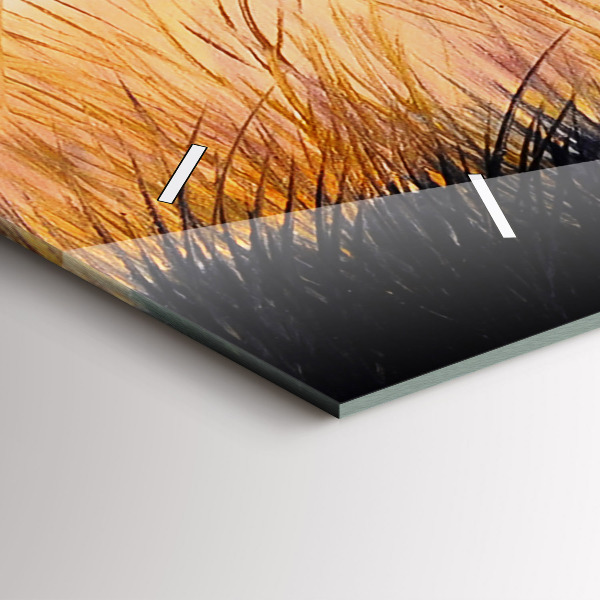 Horizontale Uhr mit motiv Kraniche bei Sonnenuntergang