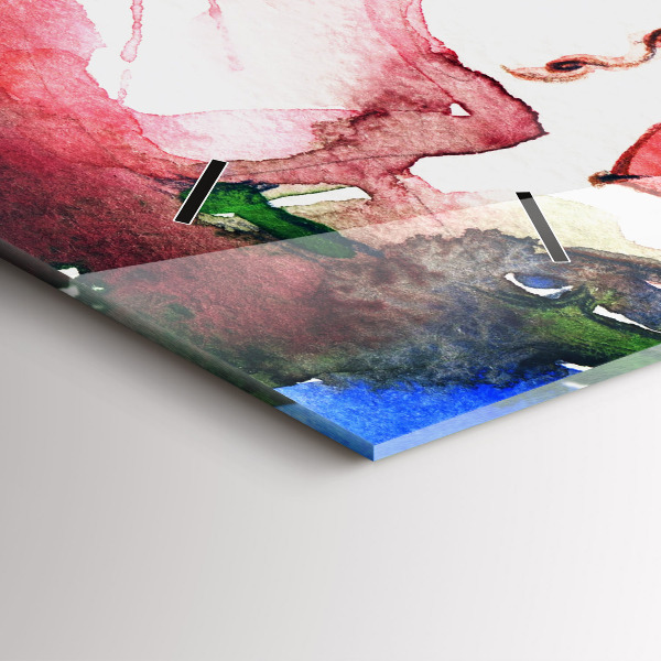 Horizontale Uhr mit motiv Buntes Porträt einer Frau