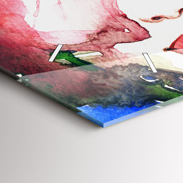 Horizontale Uhr mit motiv Buntes Porträt einer Frau