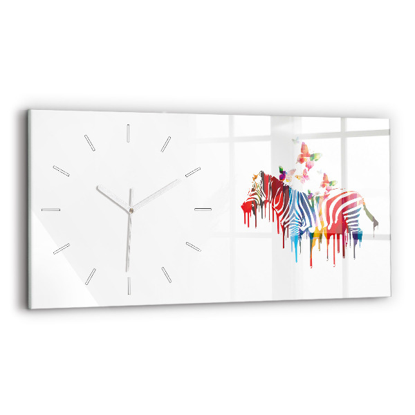 Horizontale Uhr mit motiv Buntes Zebra