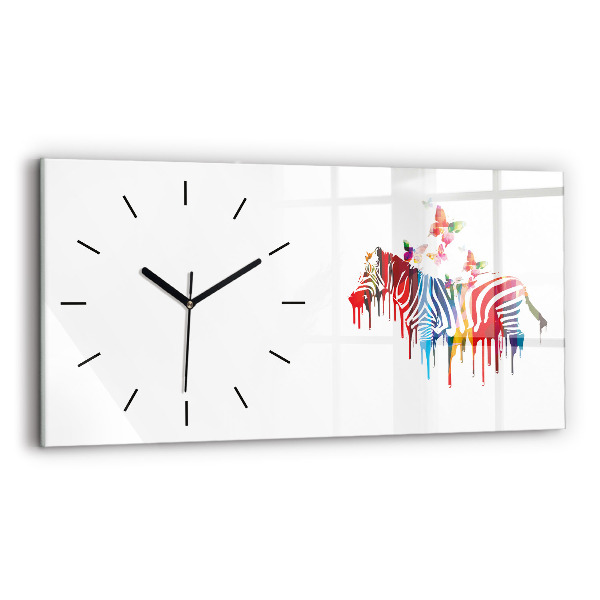 Horizontale Uhr mit motiv Buntes Zebra