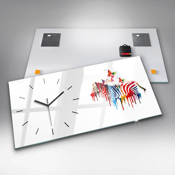 Horizontale Uhr mit motiv Buntes Zebra