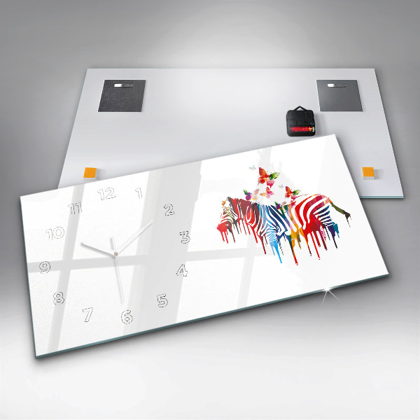 Horizontale Uhr mit motiv Buntes Zebra