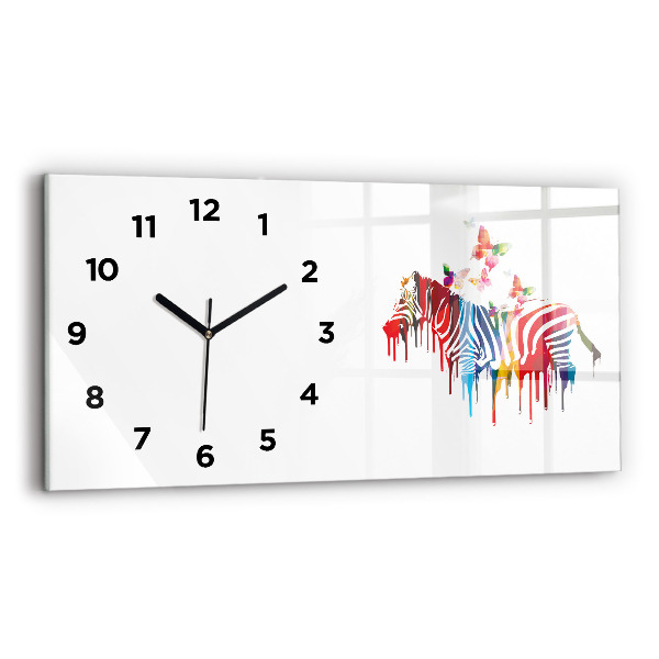Horizontale Uhr mit motiv Buntes Zebra