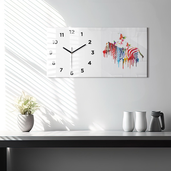 Horizontale Uhr mit motiv Buntes Zebra