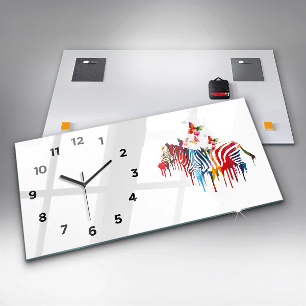 Horizontale Uhr mit motiv Buntes Zebra