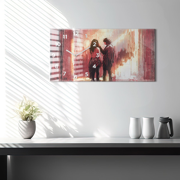 Horizontale Uhr mit motiv Junges verliebtes Paar