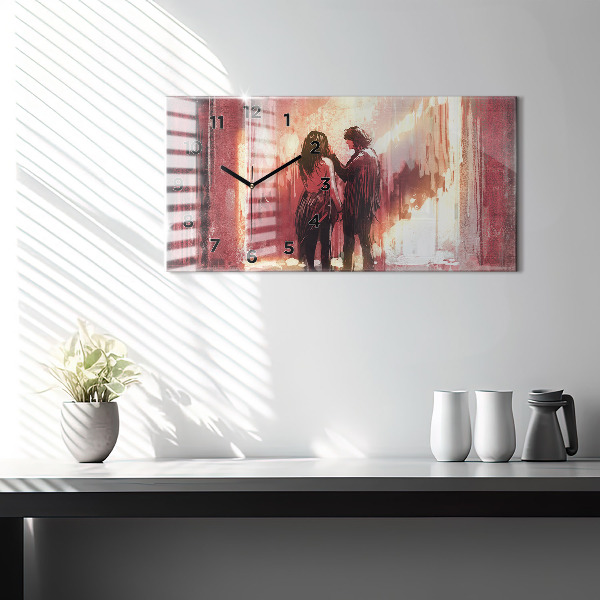 Horizontale Uhr mit motiv Junges verliebtes Paar