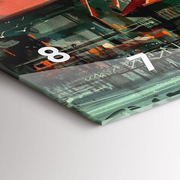 Horizontale Uhr mit motiv Fischerdorf