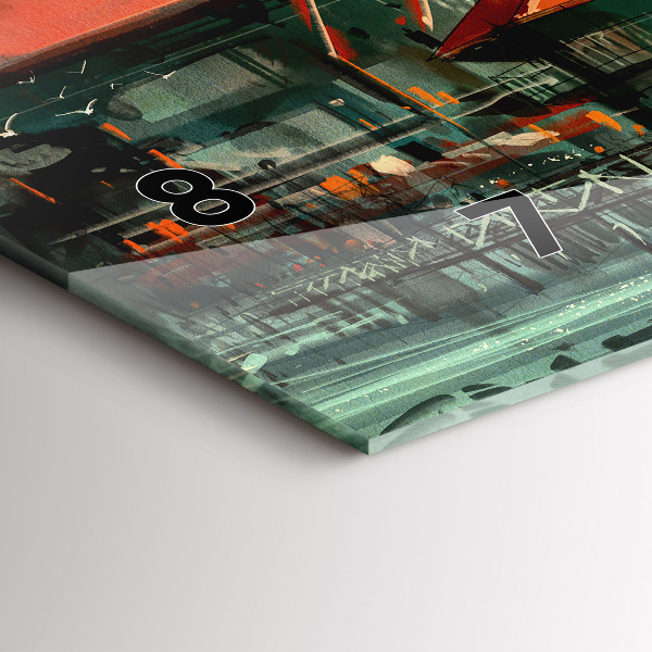 Horizontale Uhr mit motiv Fischerdorf