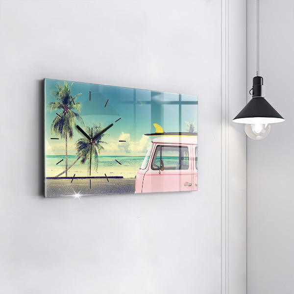 Horizontale Uhr mit motiv Auto mit Surfbrett