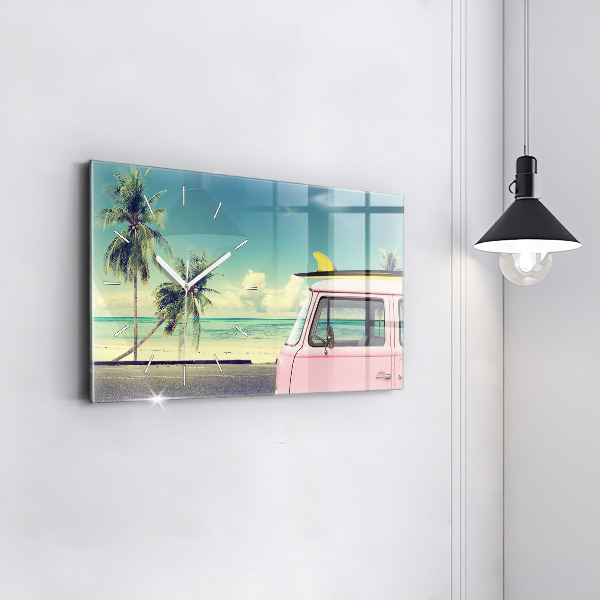 Horizontale Uhr mit motiv Auto mit Surfbrett