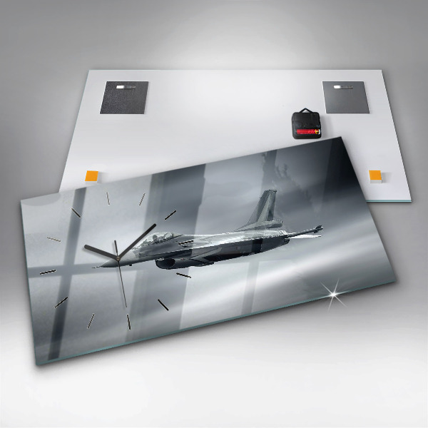 Horizontale Uhr mit motiv Militärflugzeug im Flug