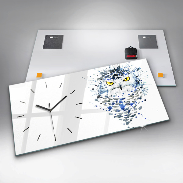 Horizontale Uhr Eulenblick