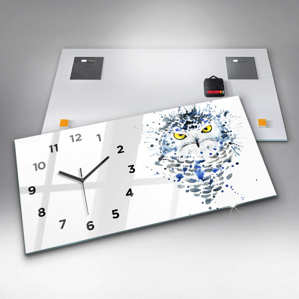 Horizontale Uhr Eulenblick