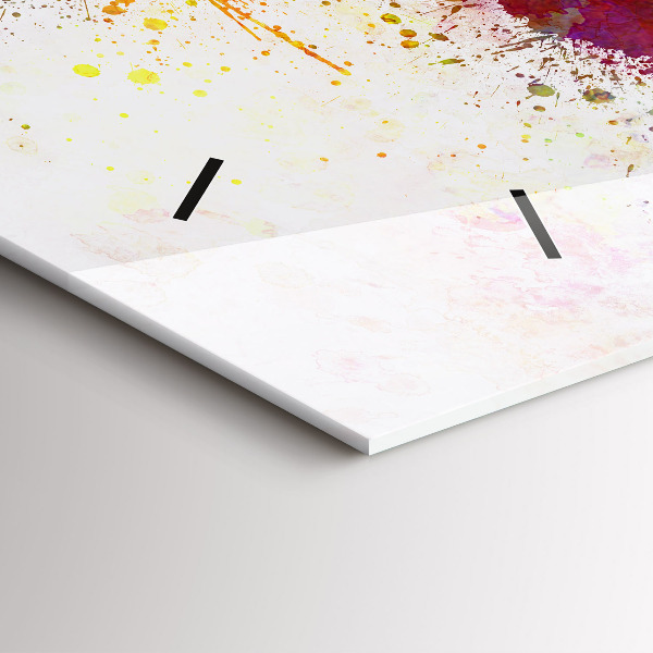 Horizontale Uhr Aquarellierte Weltkarte