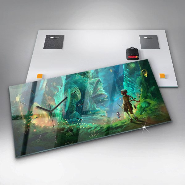 Horizontale Uhr mit motiv Kinder in einem Märchenwald