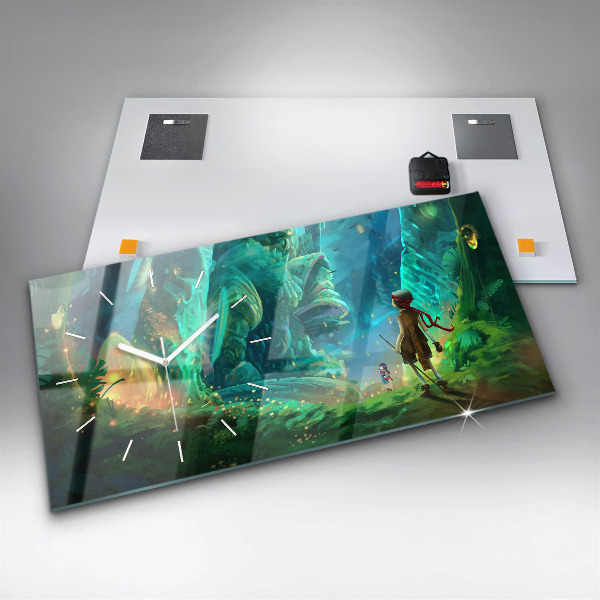 Horizontale Uhr mit motiv Kinder in einem Märchenwald