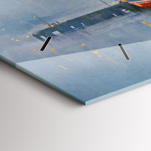 Horizontale Uhr Fischerboot im Hafen