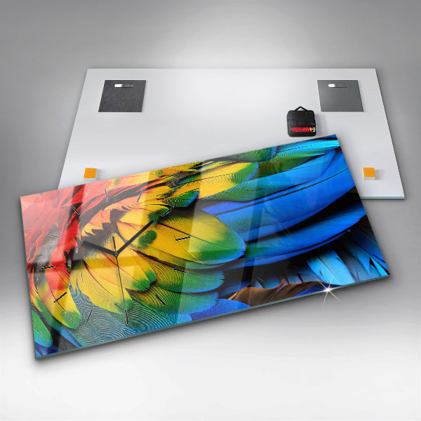 Horizontale Uhr Ara-Vogel Bunte Flügel