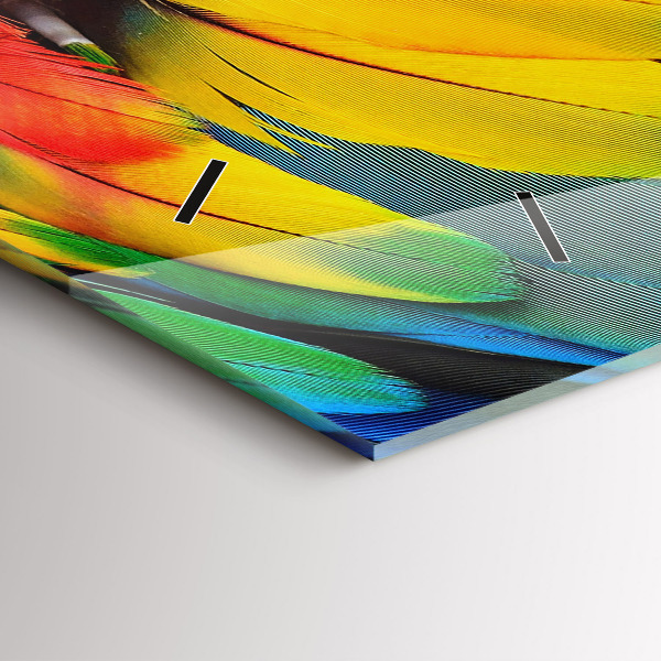 Horizontale Uhr Ara-Vogel Bunte Flügel