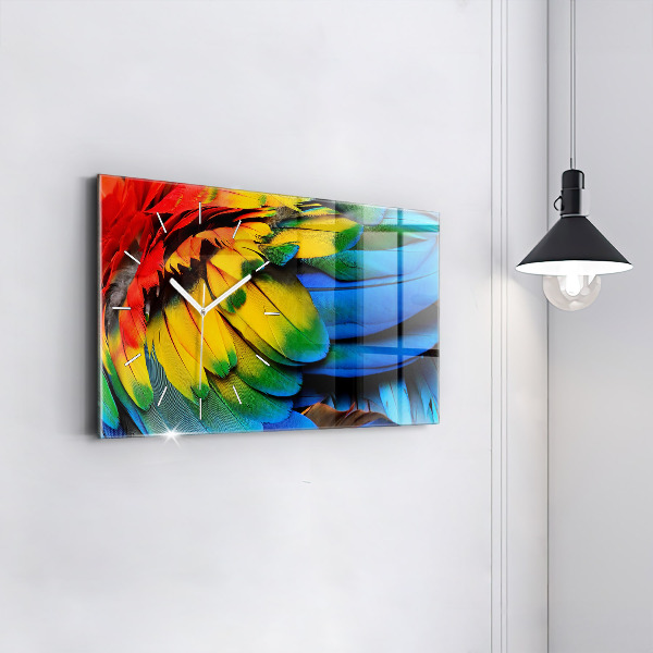 Horizontale Uhr Ara-Vogel Bunte Flügel