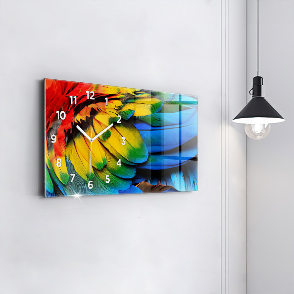 Horizontale Uhr Ara-Vogel Bunte Flügel