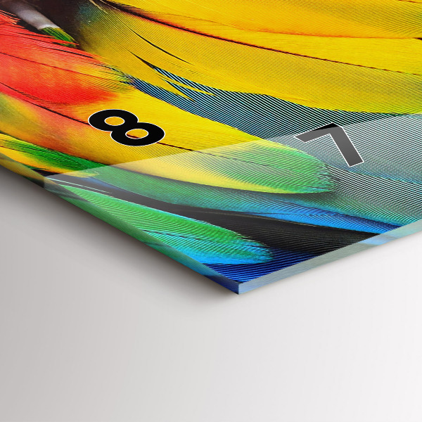 Horizontale Uhr Ara-Vogel Bunte Flügel