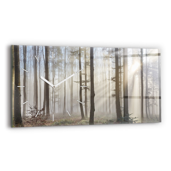 Horizontale Uhr Wald im Nebel