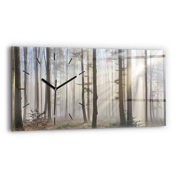 Horizontale Uhr Wald im Nebel