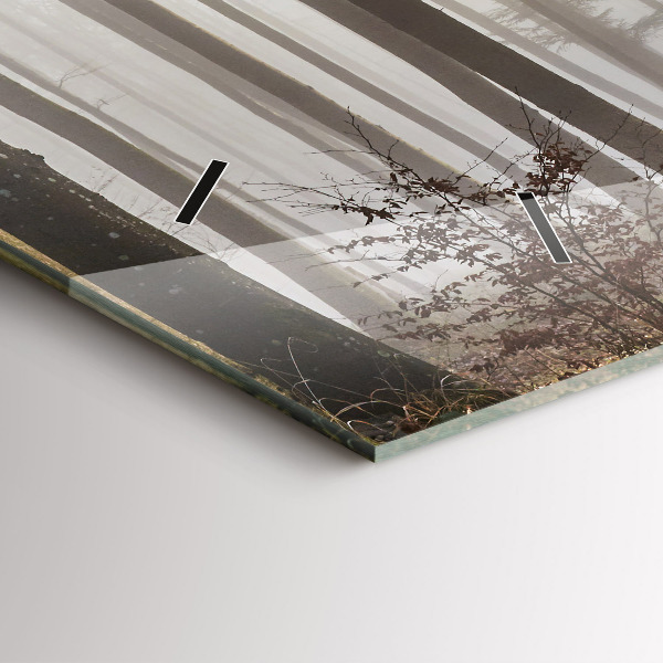 Horizontale Uhr Wald im Nebel