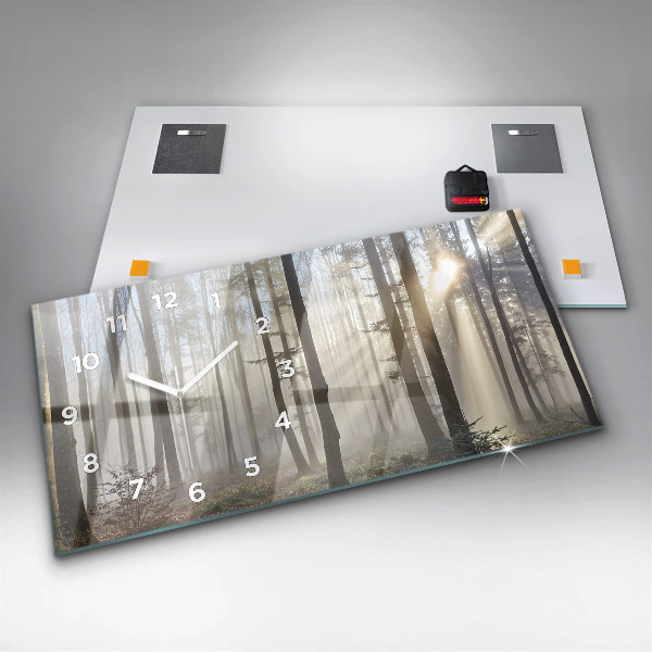 Horizontale Uhr Wald im Nebel