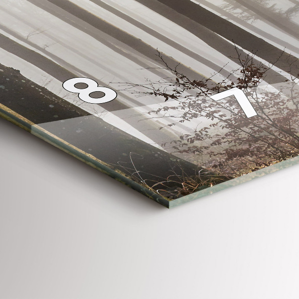 Horizontale Uhr Wald im Nebel