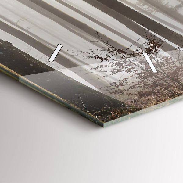 Horizontale Uhr Wald im Nebel