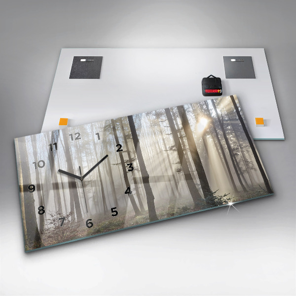 Horizontale Uhr Wald im Nebel